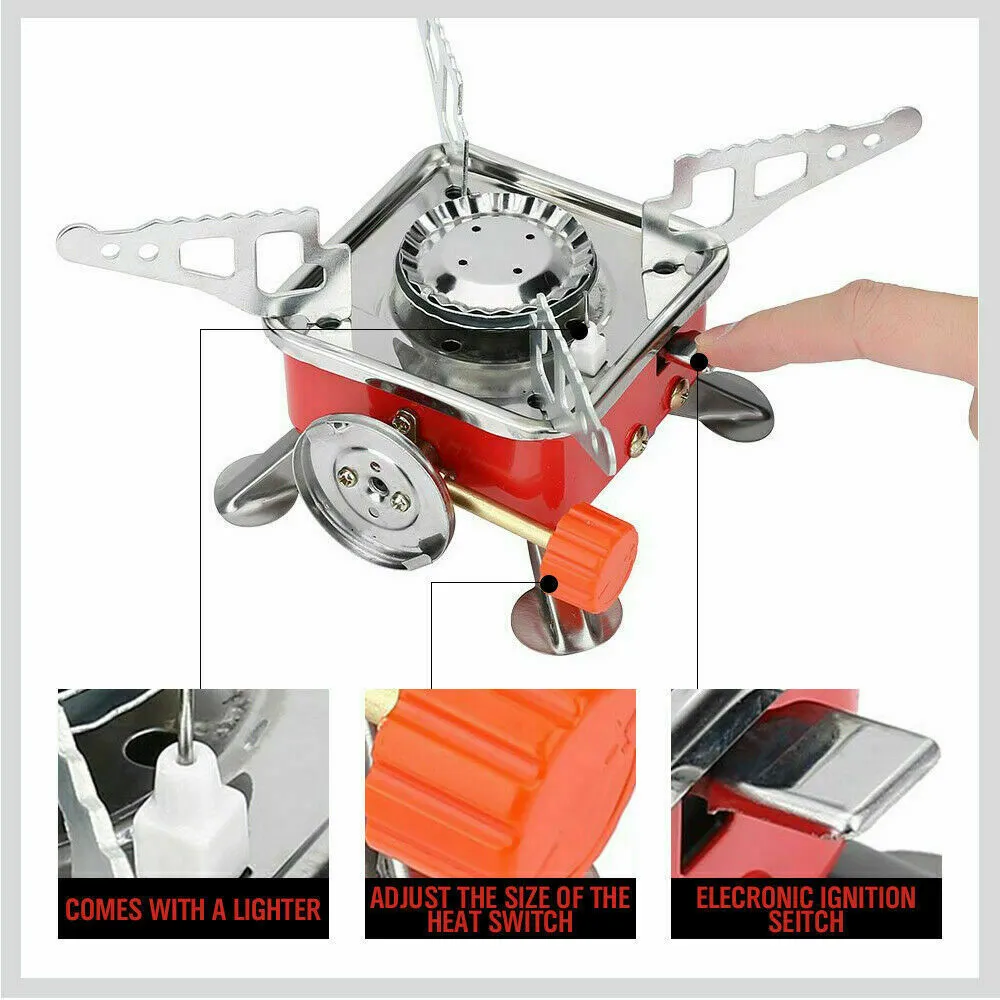 Portable Outdoor Gas Burner | Adjustable Camping Stove for Picnic & Cooking