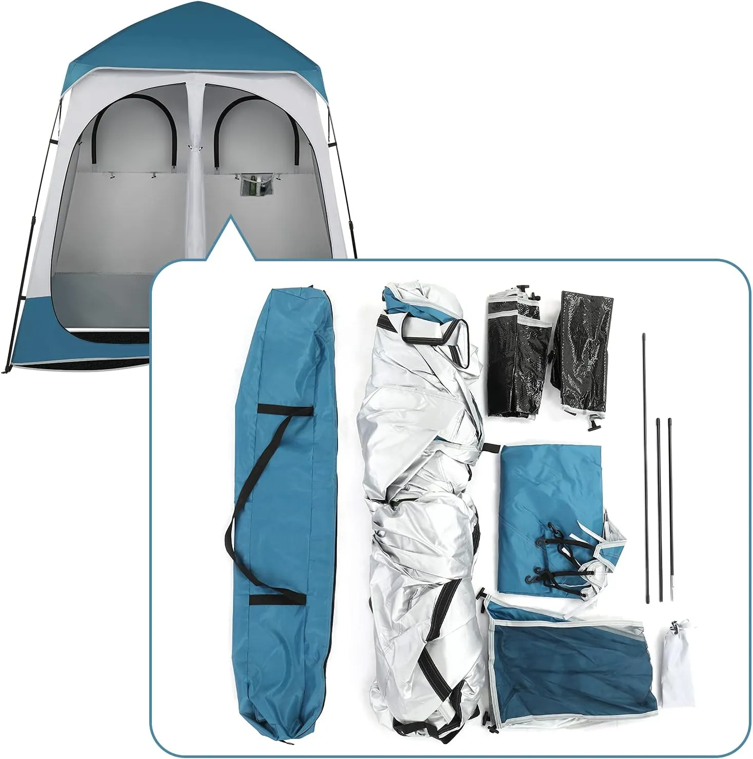 Portable Pop Up Shower Privacy Tent,Lightweight Single Shower Tent,Waterproof Camping Shower Tent,Outdoor Camping Bathroom Toilet Tent,with Carry Bag,for Hiking Picnic