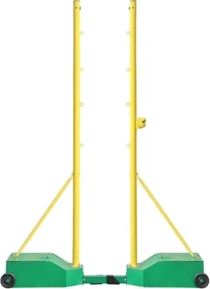 Portable Volleyball and Badminton Net with Adjustable Height, Outdoor Sports Fillable Base, Steel Frame, Wheels for Easy Movement, 1.55m/5ft, Quick Setup