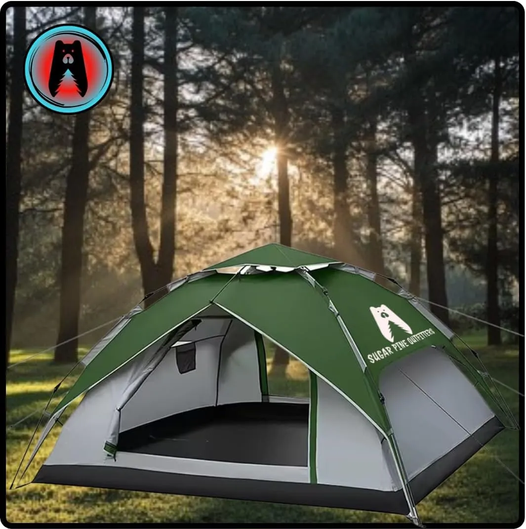 Premium ...1/2/3/4 Person Camping Tent, Easy Fast Setup, Water Resistant, Windproof, Spacious Design, Family Camping, Festivals, Backyard Adventures, Portable with Bag.