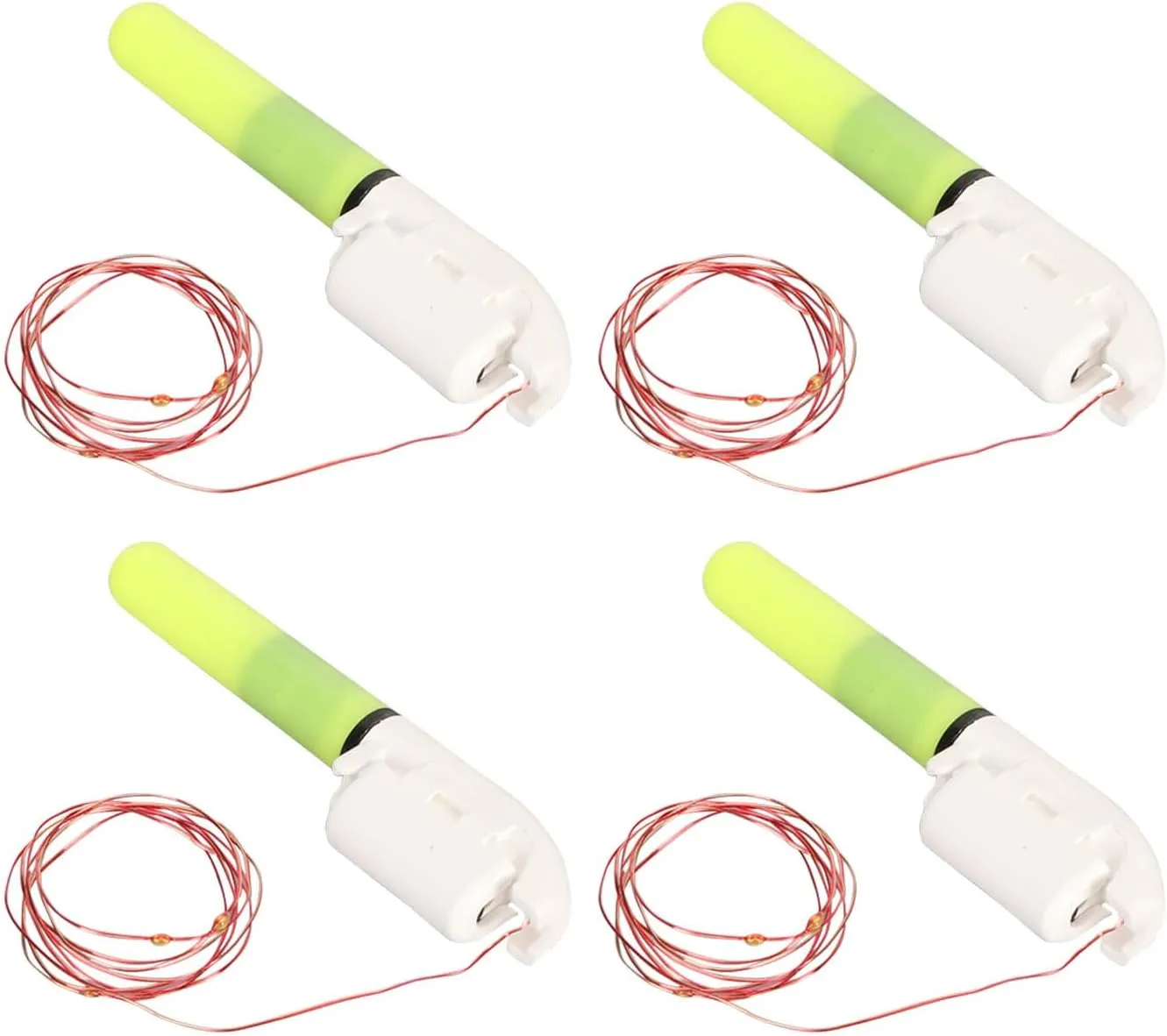 Prime Material LED Fishing Glow Sticks Night Fishing Bite Alarm Set of 4 Snap Design for ABS Copper Material (7 Lights)