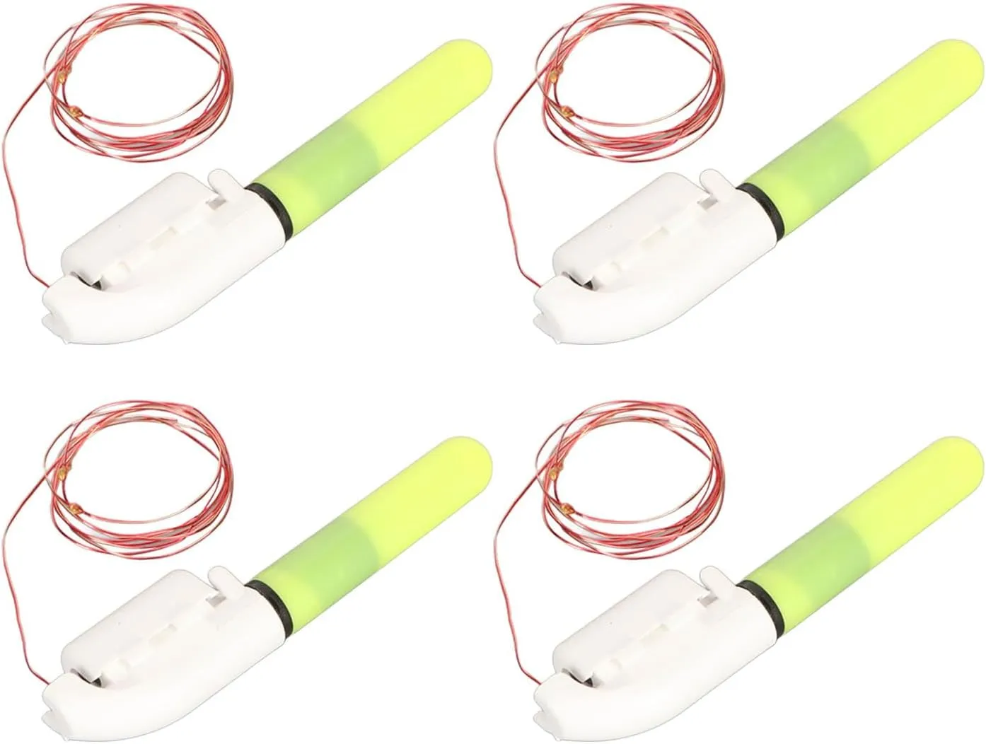 Prime Material LED Fishing Glow Sticks Night Fishing Bite Alarm Set of 4 Snap Design for ABS Copper Material (7 Lights)