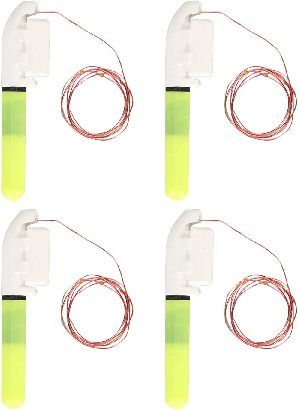 Prime Material LED Fishing Glow Sticks Night Fishing Bite Alarm Set of 4 Snap Design for ABS Copper Material (7 Lights)