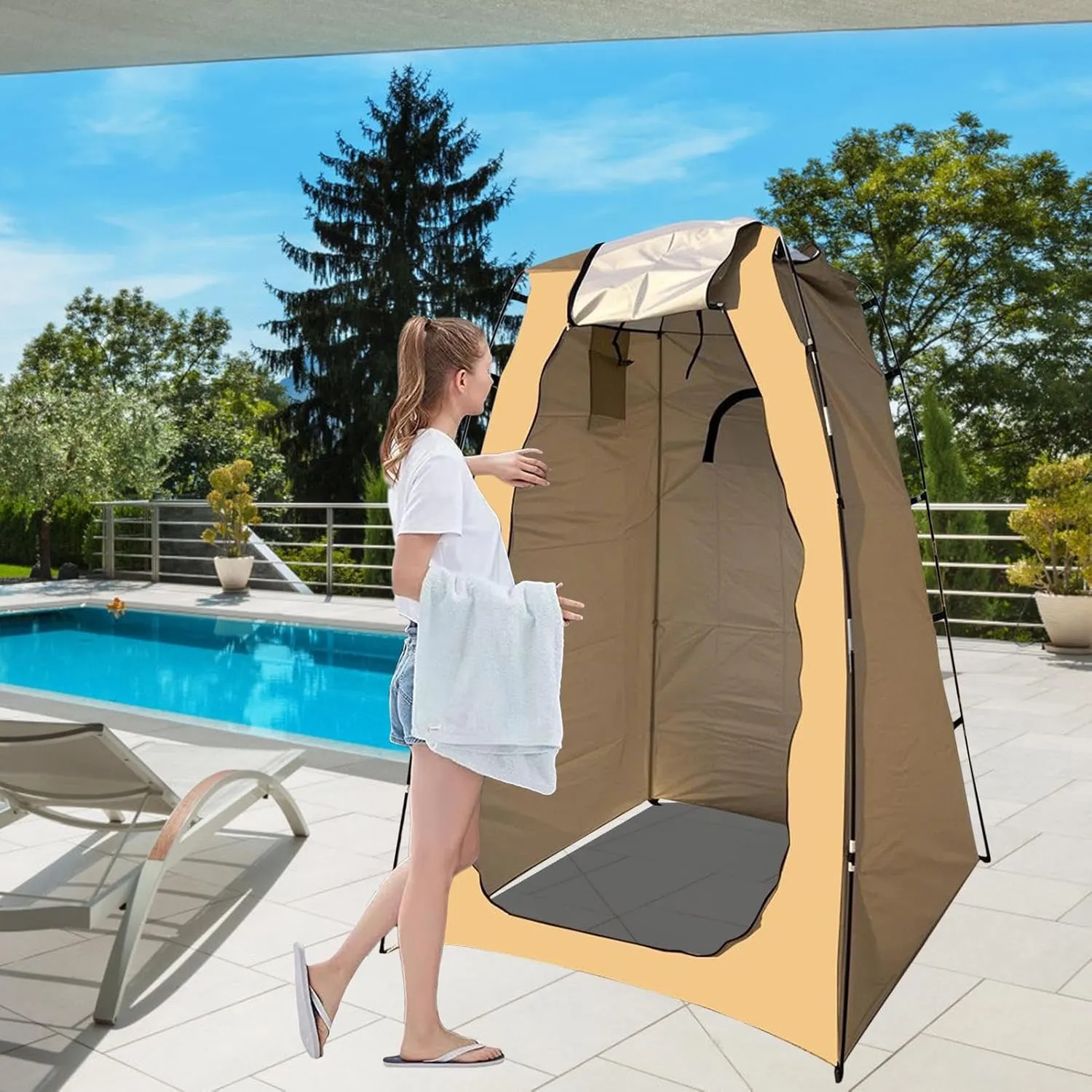Privacy Shower Tent - Outdoor Waterproof Shower Tents, Changing Room Shelter | Portable Outdoor Pop Up Tent, Lightweight Shower Privacy Tent for Hiking Sun Shelter Picnic Fishing Beach