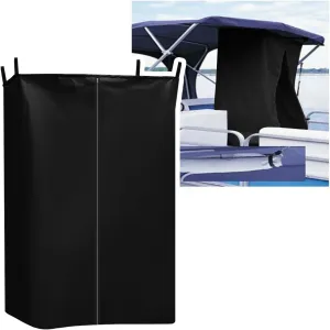 Privacy Tent for Boats, Pontoon Boat Privacy Tent Hanging Changing Room with Storage Bag Install Under Bimini Top Waterproof Portable Privacy Tent Inside Outside Opened-Zipper, 30 * 27 * 72"