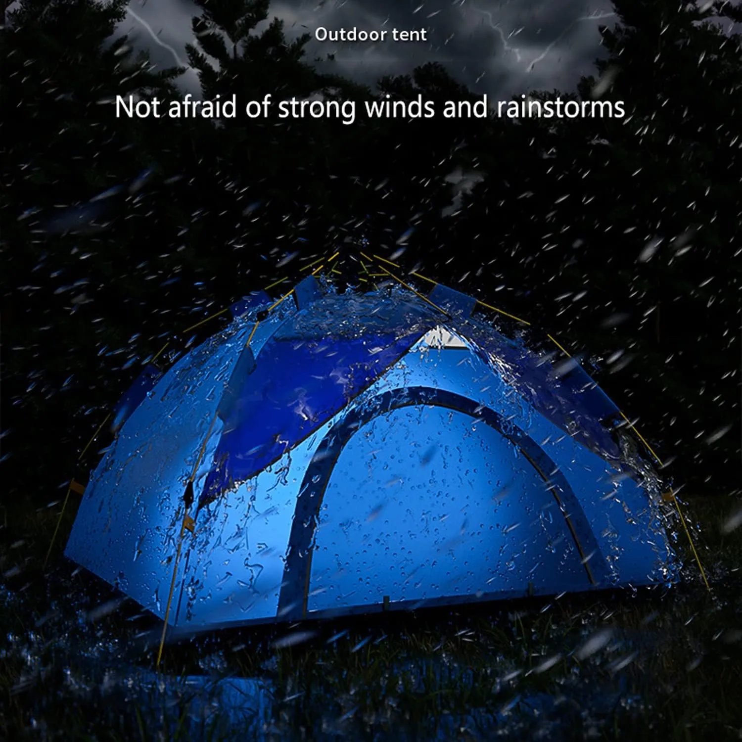 Professional Outdoor Tent, 3-4 Person Double Layer Family Camping Tent, Automatic Quick Opening Water-Proof Windproof Portable Tent with Carry Bag for Traveling Hiking