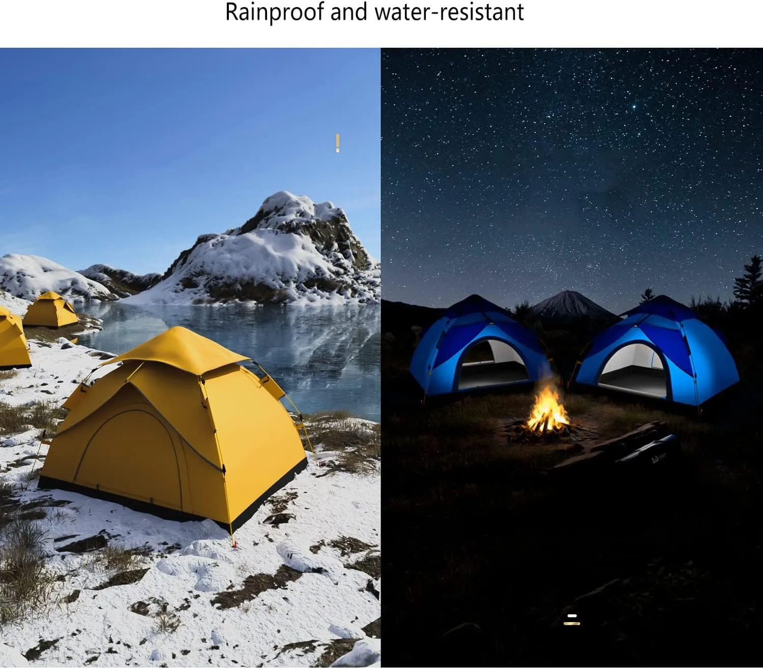 Professional Outdoor Tent, 3-4 Person Double Layer Family Camping Tent, Automatic Quick Opening Water-Proof Windproof Portable Tent with Carry Bag for Traveling Hiking