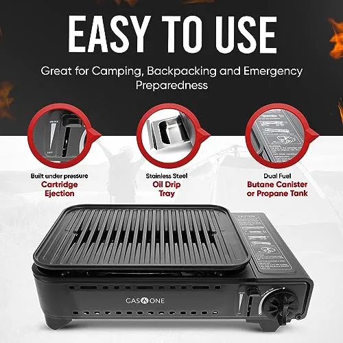 Propane or Butane Grill Stove,Dual Fuel Portable Camping Grill Stove