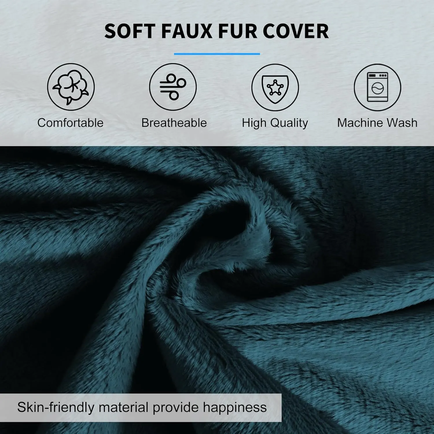 PUREMIND Single Size Bean Bag Bed Floor Chair- Extra Thick Folding Mattress Chair for Adults, Floor Lounger Pillow Cushion with Removable Faux Fur Cover, Lazy Chairs for Living Room & Bedroom