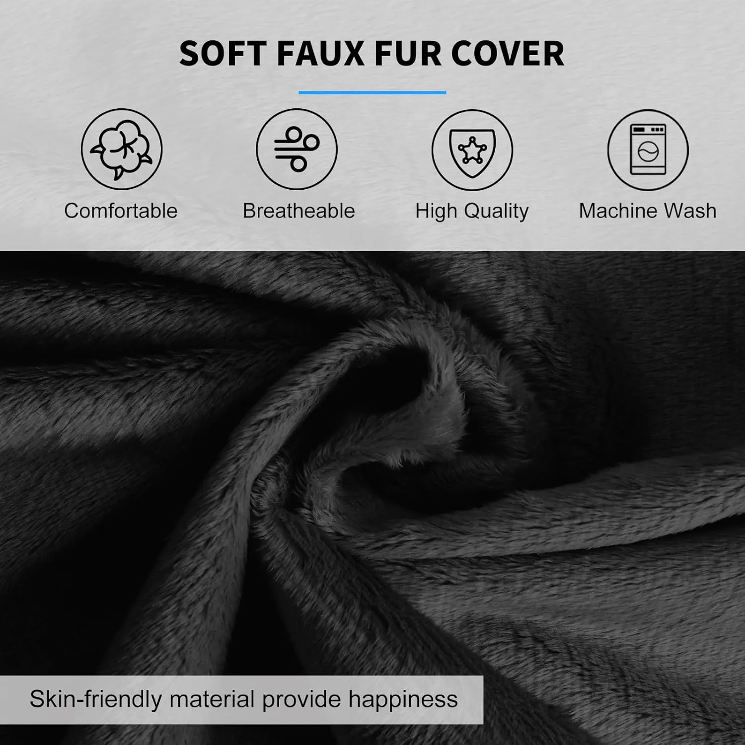 PUREMIND Single Size Bean Bag Bed Floor Chair- Extra Thick Folding Mattress Chair for Adults, Floor Lounger Pillow Cushion with Removable Faux Fur Cover, Lazy Chairs for Living Room & Bedroom