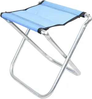 Qtqgoitem Outdoor Camping Fishing Light Blue Mesh Seat Metal Frame Folding Chair Stool (Model: f8b b58 a08 144 512)