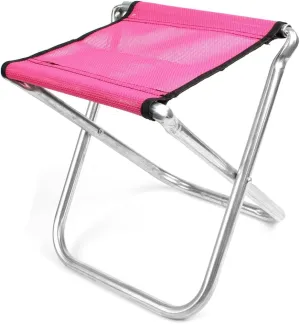 Qtqgoitem Outdoor Camping Fishing Picnic Hiking Aluminum Pink Folding Stool Chair Seat (Model: 878 0f6 c87 53b 648)