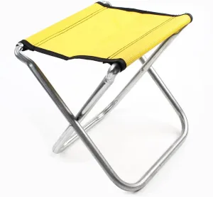 Qtqgoitem Outdoor Camping Fishing Picnic Hiking Aluminum Yellow Folding Stool Chair Seat (Model: 46d 768 230 ad4 252)