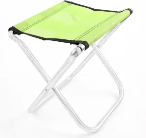 Qtqgoitem Outdoor Camping Fishing Picnic Hiking Aluminum Yellow-Green Folding Stool Chair Seat (Model: a73 488 8e7 bf0 59c)