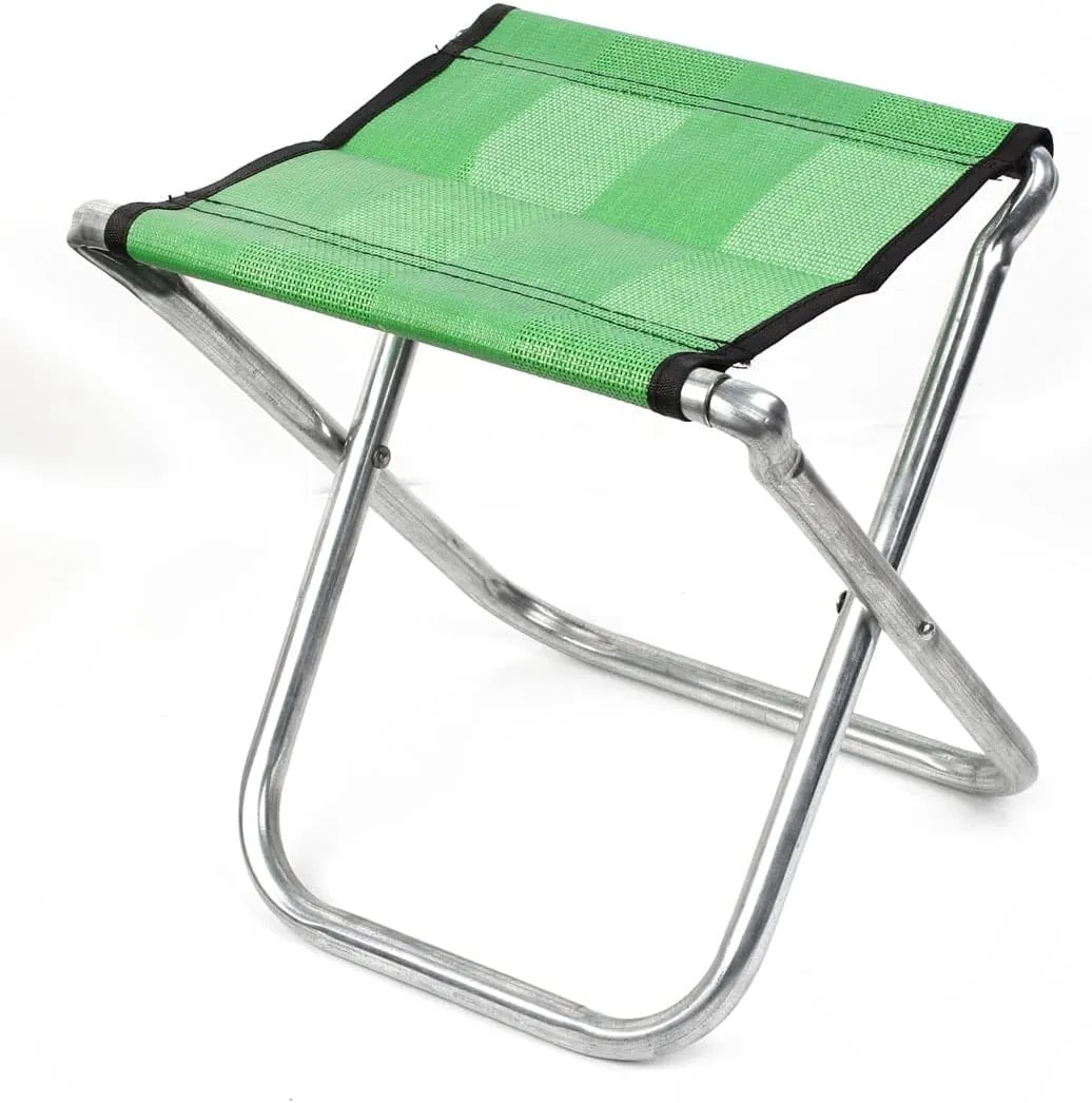 Qtqgoitem Outdoor Fishing Portable Light Green Mesh Metal Frame Folding Chair (Model: 613 4b3 27b a40 969)