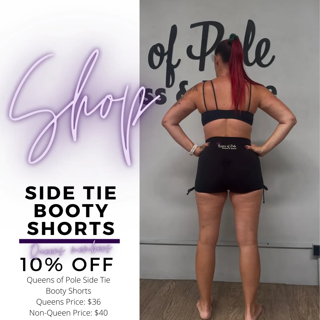 Queens of Pole Side Tie Scrunch Booty Shorts