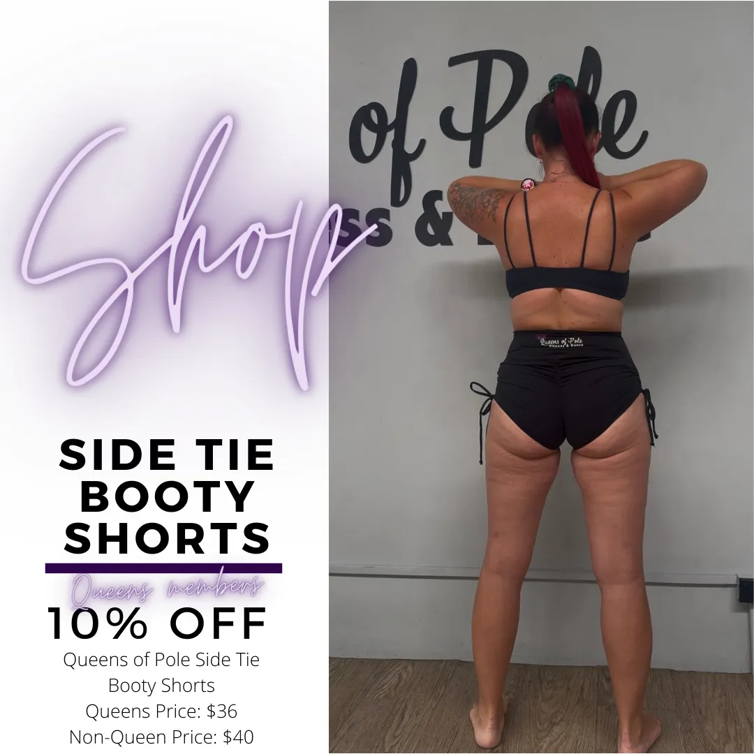 Queens of Pole Side Tie Scrunch Booty Shorts
