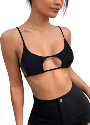 Rave Star Top for Women - EDC Festival Sexy Halter Party Dance Bra Backless Strappy Crisscross Wrap Tie Outfits