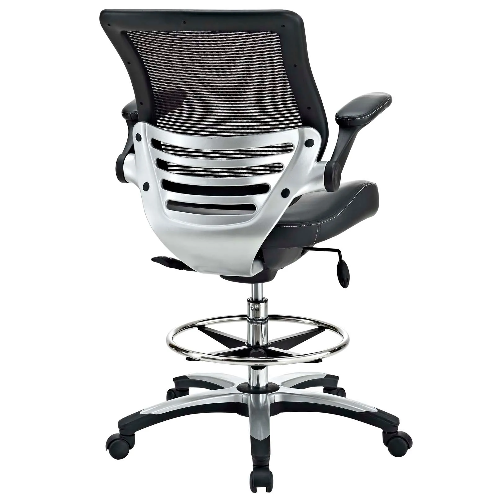 Reception Ergonomic edge Vinyl Drafting Chair With Leg Support -  Drafting Stool Office Chair With excellent Back Support