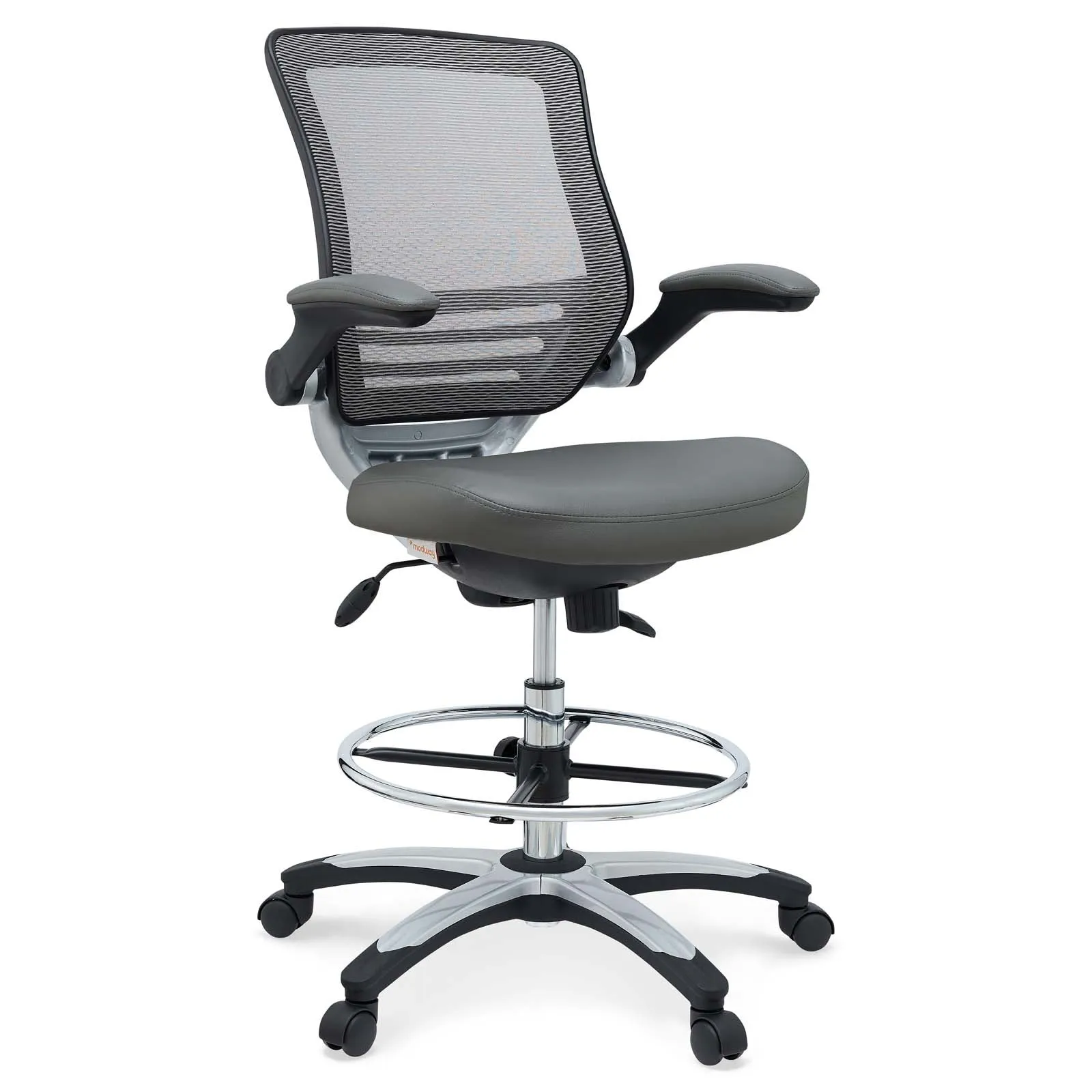 Reception Ergonomic edge Vinyl Drafting Chair With Leg Support -  Drafting Stool Office Chair With excellent Back Support