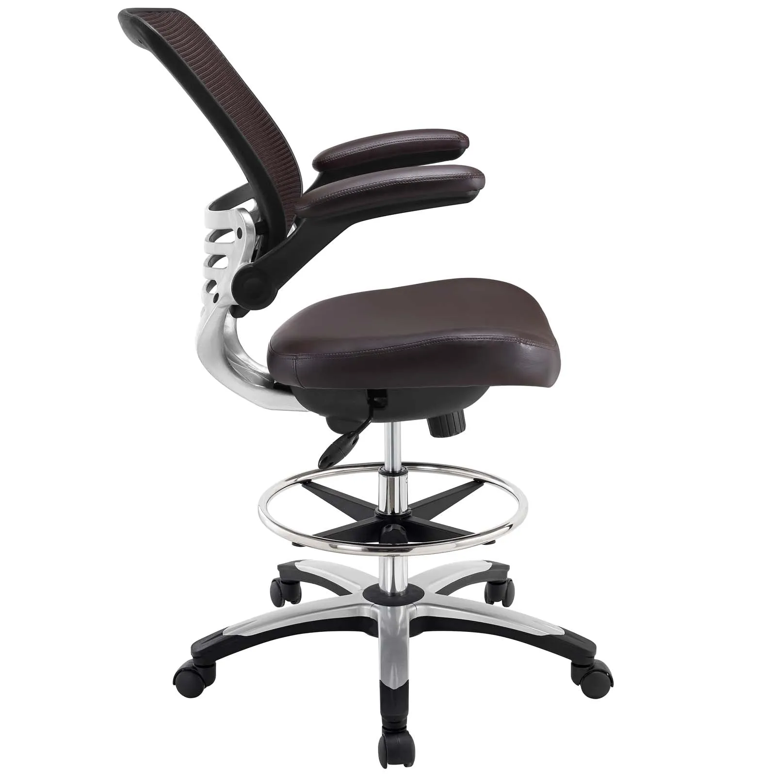 Reception Ergonomic edge Vinyl Drafting Chair With Leg Support -  Drafting Stool Office Chair With excellent Back Support