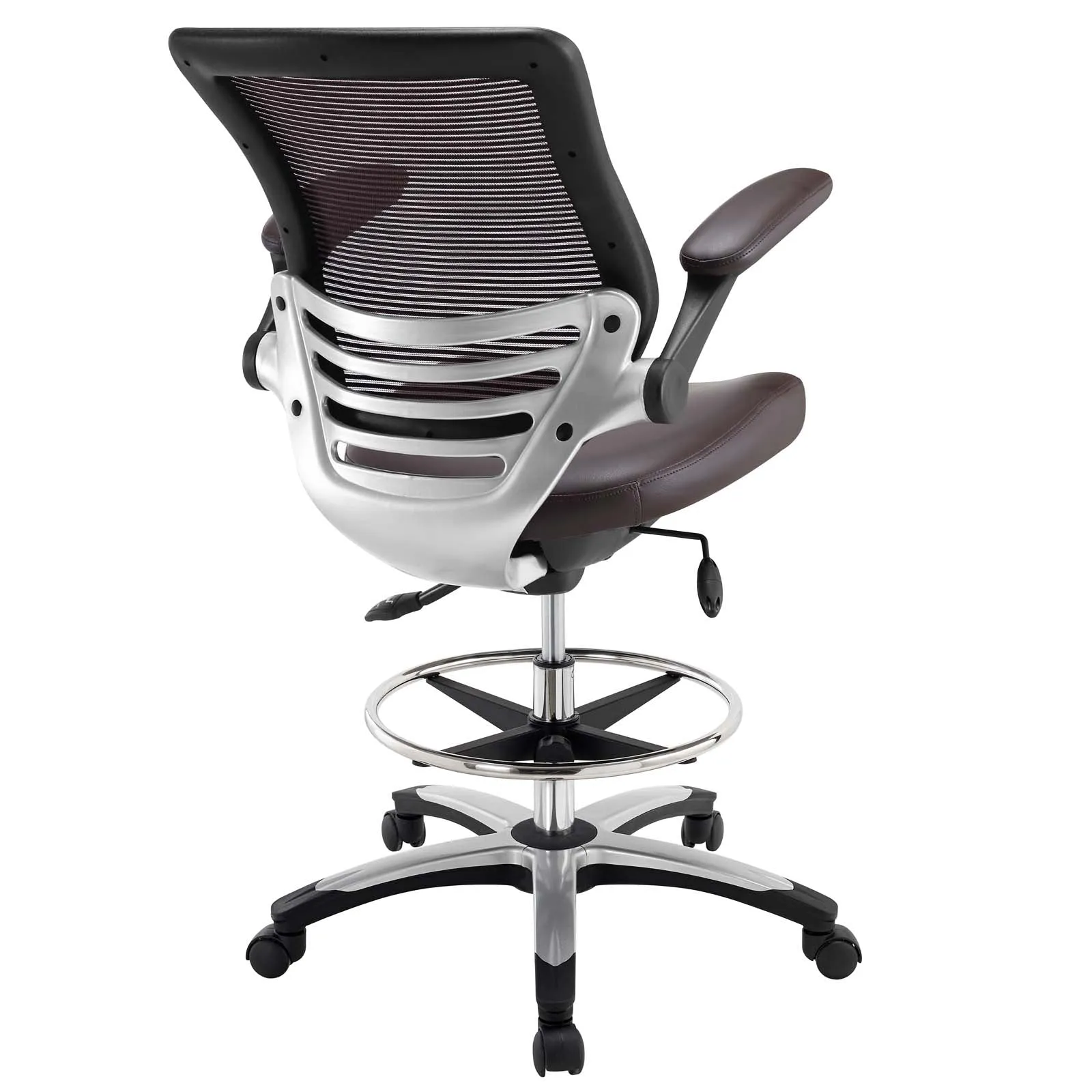 Reception Ergonomic edge Vinyl Drafting Chair With Leg Support -  Drafting Stool Office Chair With excellent Back Support
