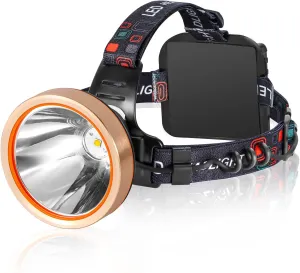 Rechargeable Coon Fishing Exclusive sale Last-minute opportunity Headlamp Spotlight (Yellow Lamp Head Walking Light) Outdoor,Camping,Hunting,Dog Waterproof Hunting Headlight Flashlight Searchlight LED Lights for