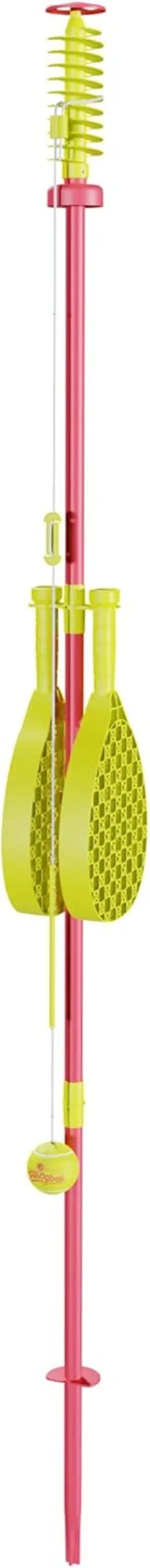 Red and Yellow | Outdoor Activities | Traditional Pole in The Ground Set | Real Tennis Ball and 2 Championship Bats | Suitable for Everyone 5 Years 