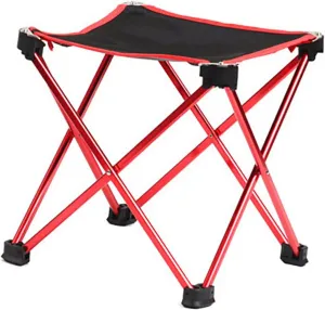 Red Metal Outdoor Folding Stool