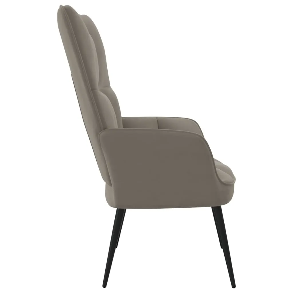 Relaxing Chair Light Gray Velvet
