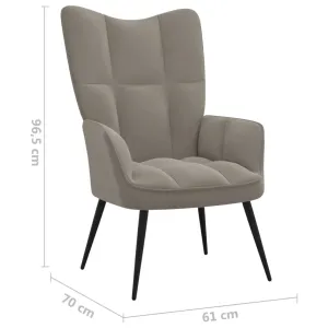 Relaxing Chair Light Gray Velvet