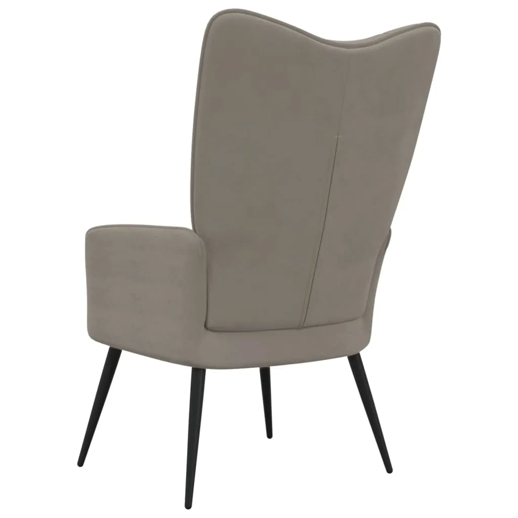 Relaxing Chair Light Gray Velvet