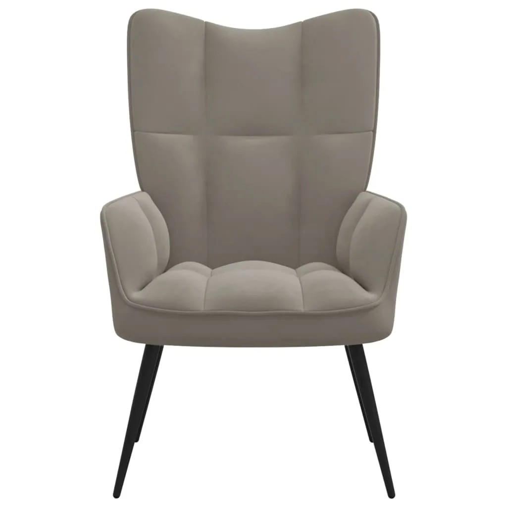 Relaxing Chair Light Gray Velvet