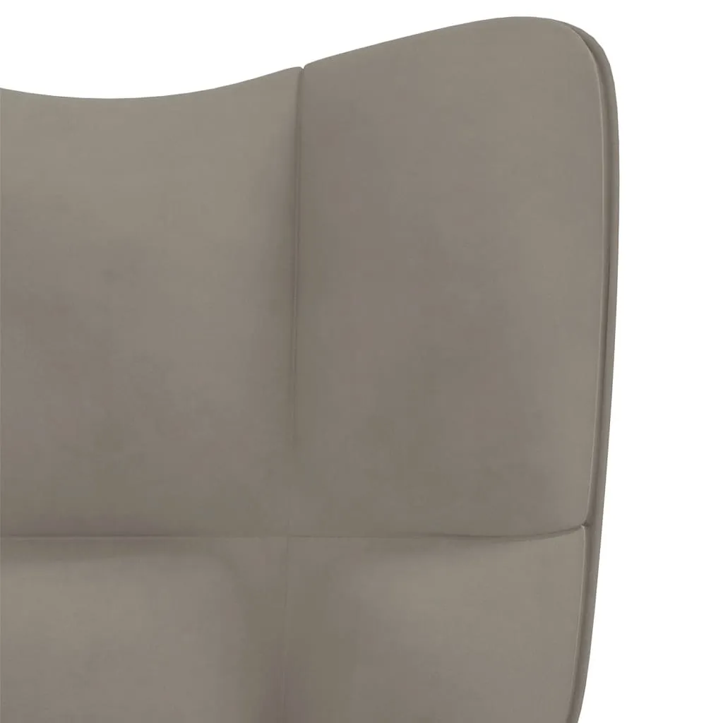 Relaxing Chair Light Gray Velvet