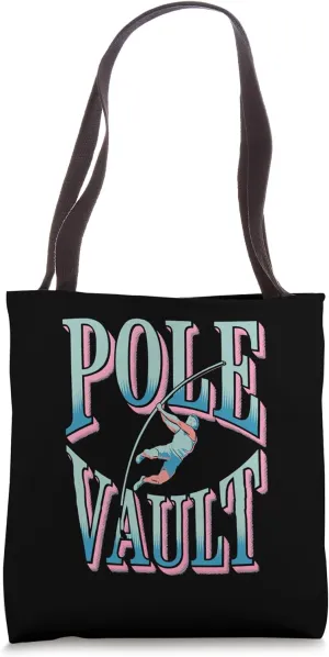 Retro Pole Vault Athlete Graphic Tote Bag