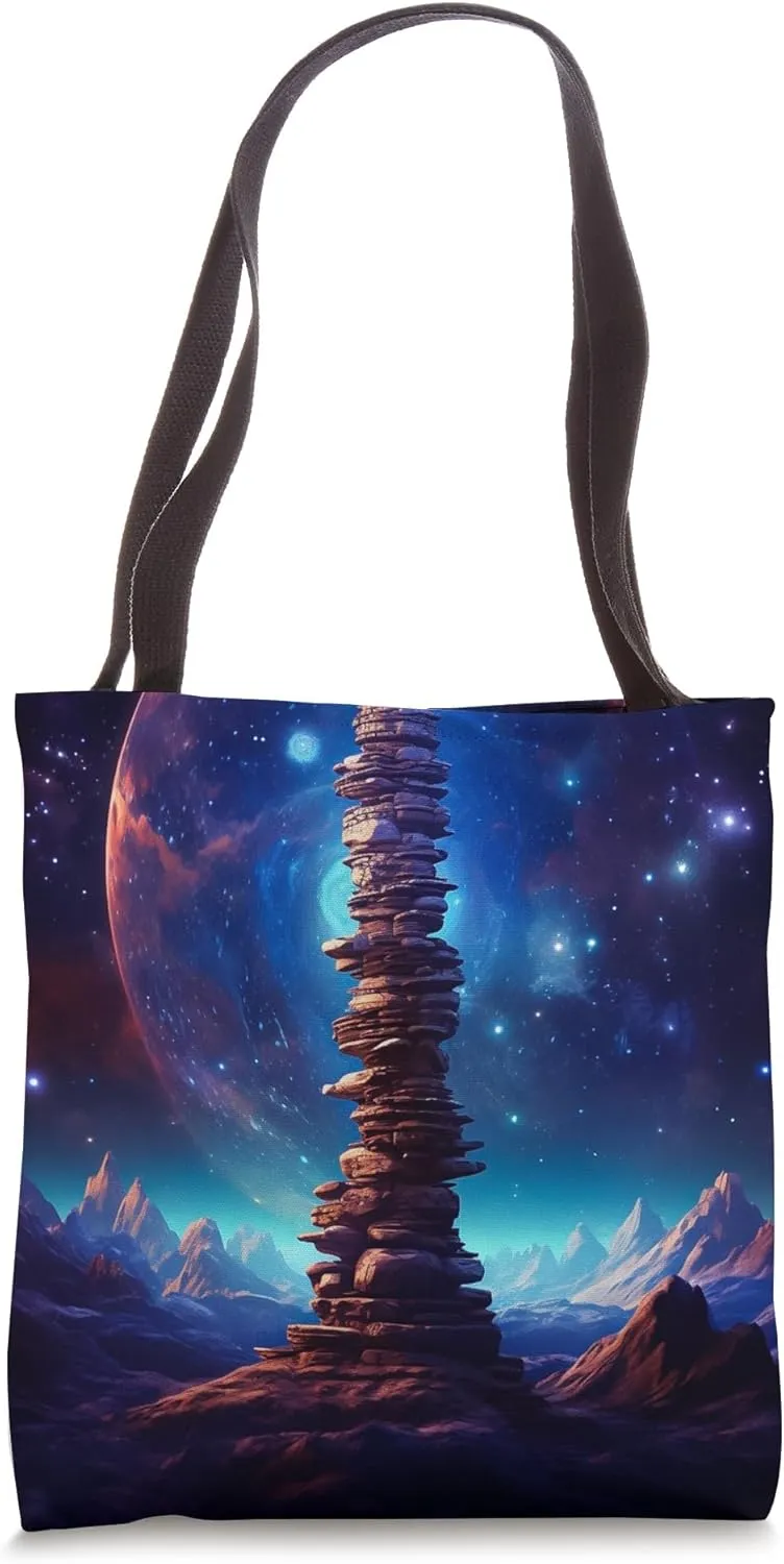 Retro Totem Pole Vintage Native American Boho Mountain Tote Bag