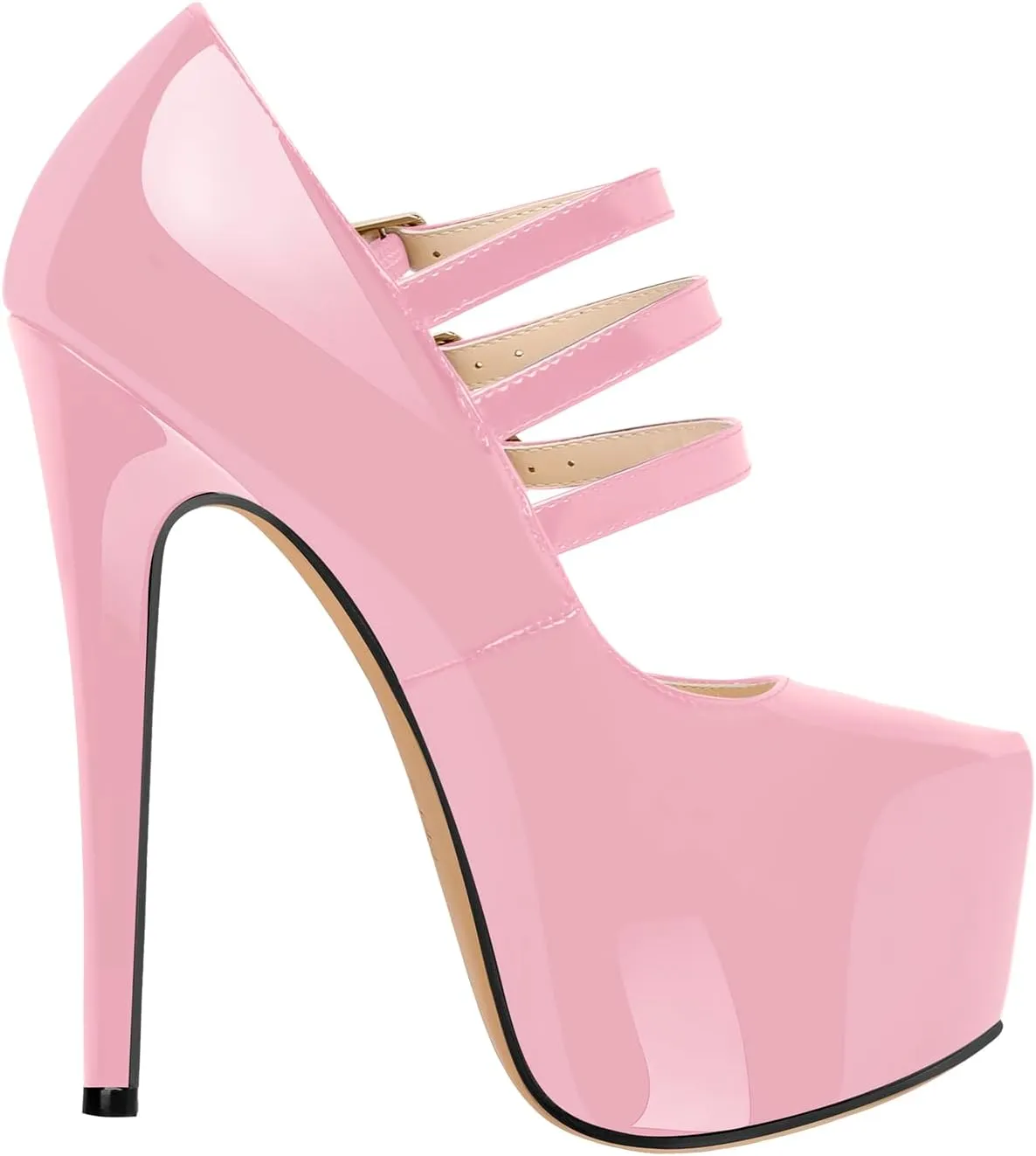 richealnini Mary Jane Pumps for Women Sexy Stiletto Heel Platform Ankle Buckle Strappy High Heels