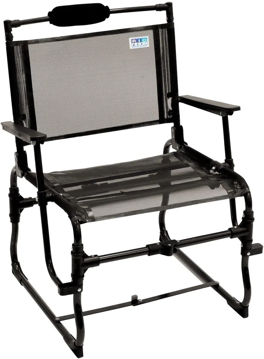 Rio Gear 15.5" Seat Height Compact Traveler Folding Chair with Hard Arms - Large
