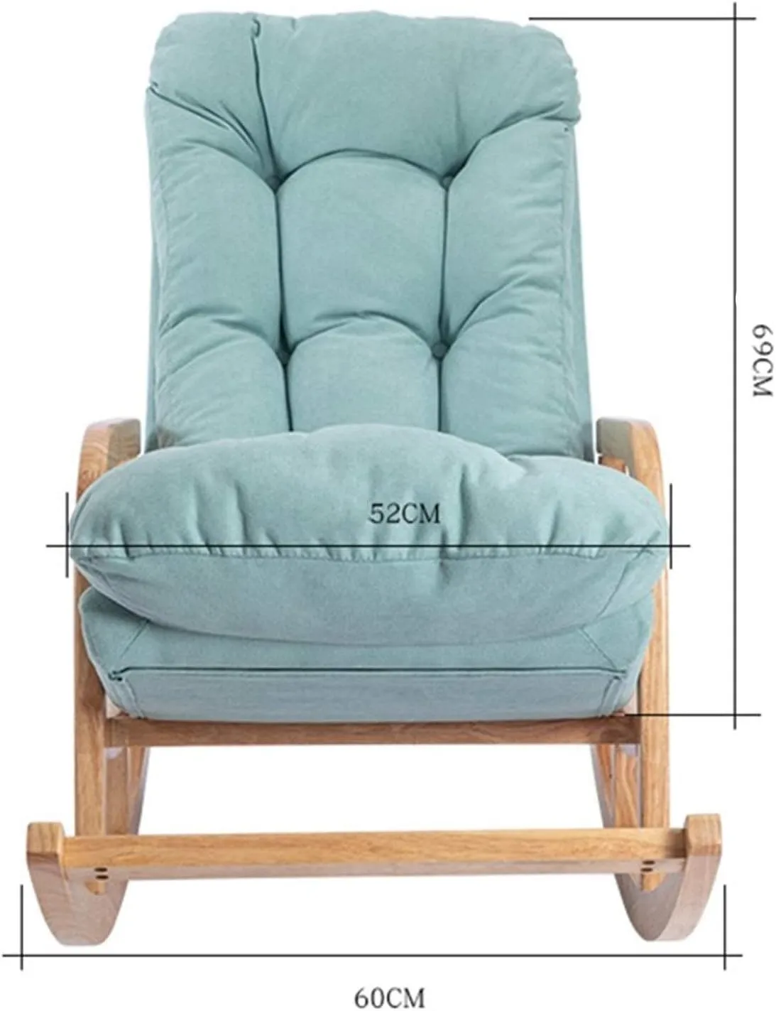 Rocking Outdoor Lounger Chair Chaise Lounge Zero Gravity Rocker,Nordic Leisure Rocking Chair Recliner for Adults Easy Chair Fabric Balcony Rocking Chair in Blue 148x60x88cm