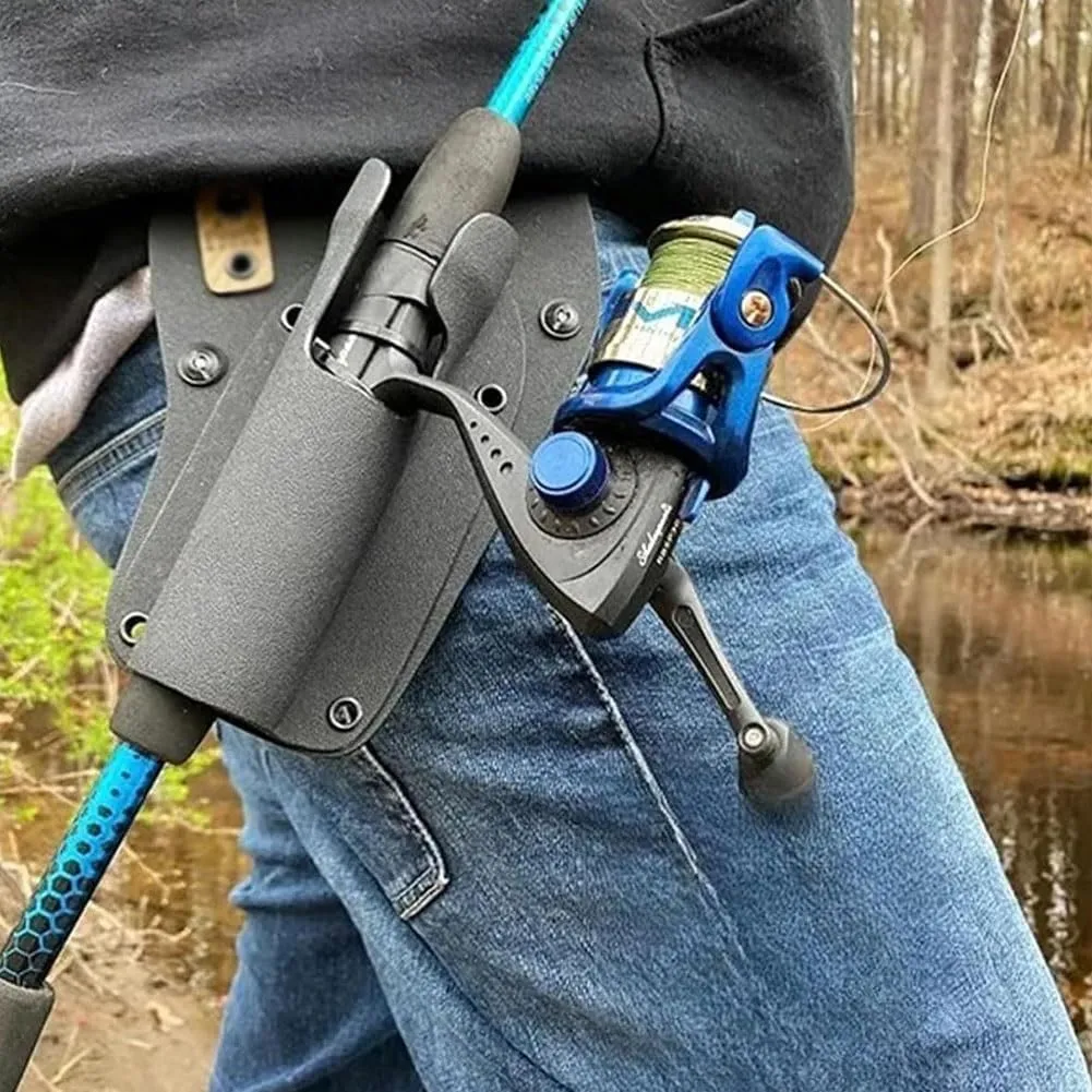 Rod Holster, Slide-in Fishing Rod Hip Holster, Hands-Free Rod Holder for Fly & Bank Fishing, Quick Draw Waist Belt Inserte Pole Holster
