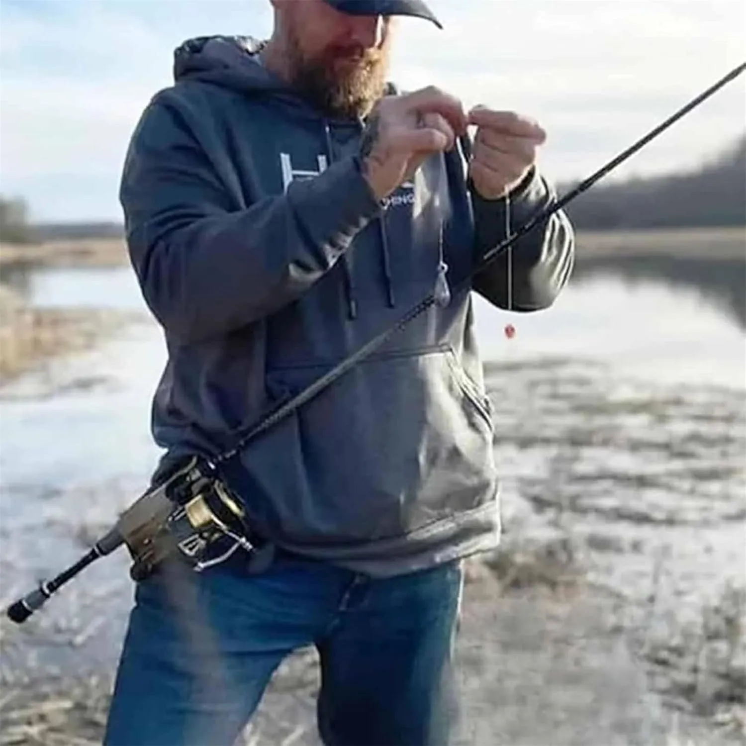Rod Holster, Slide-in Fishing Rod Hip Holster, Hands-Free Rod Holder for Fly & Bank Fishing, Quick Draw Waist Belt Inserte Pole Holster
