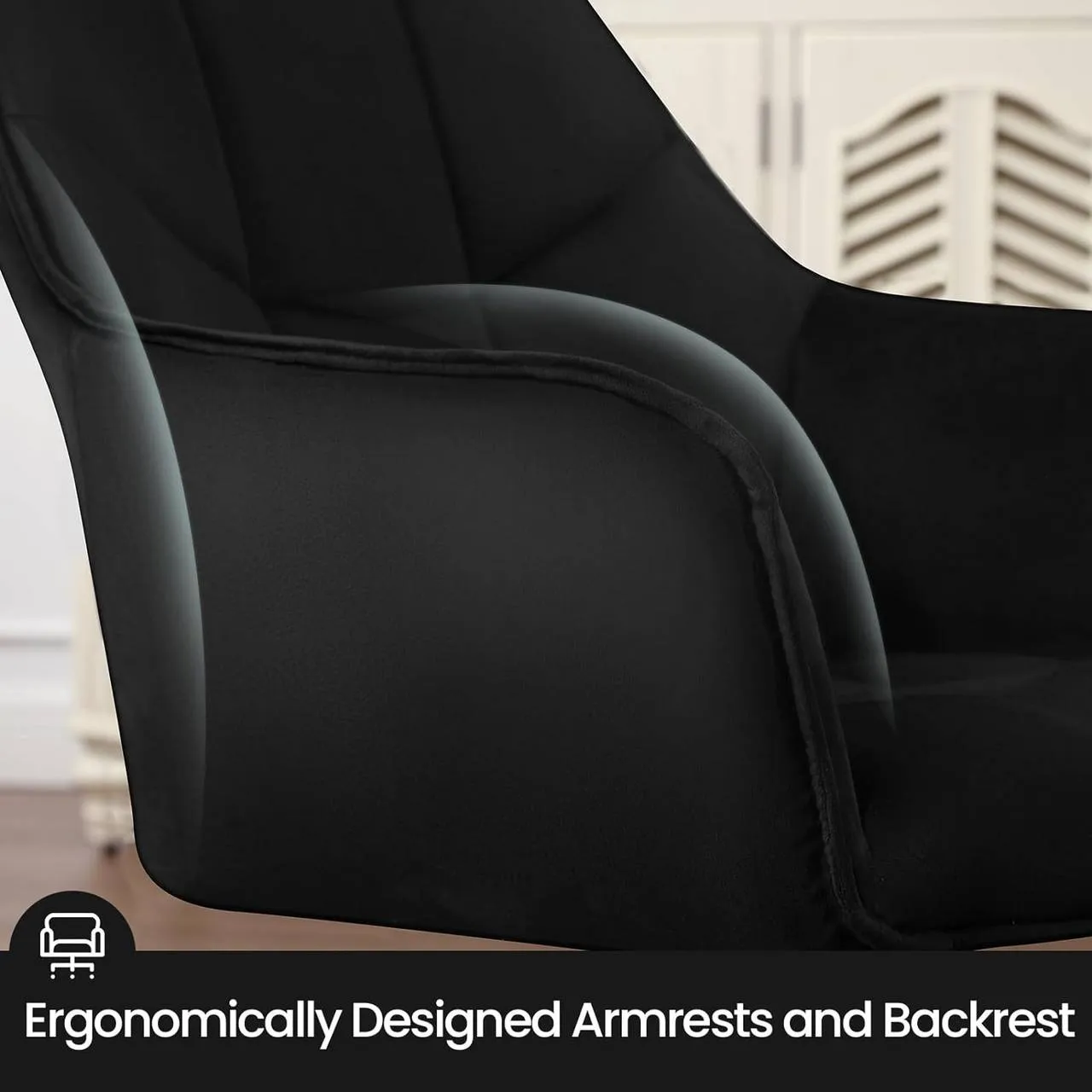 Rootz Dining Chair - Swivel Chair - Padded Chair - Velvet Cover - 58cm x 86cm x 63.5cm - Modern Style - Ergonomic Design