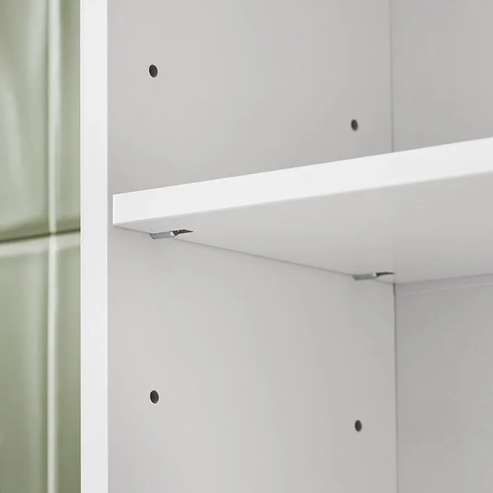 Rootz MDF Storage Cabinet - Shelving Unit - Closet - Easy Access & Storage Space - 65x182x20cm - Wall Mountable - Moisture-Protected