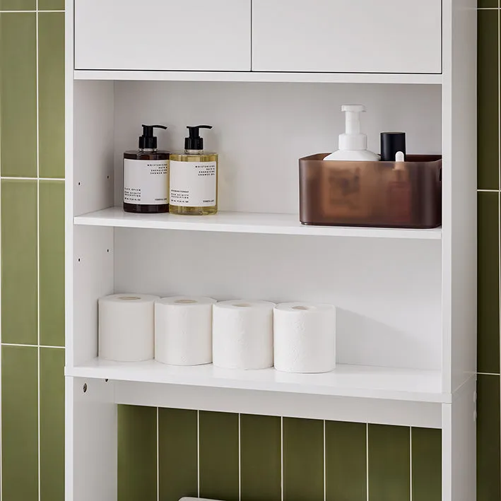 Rootz MDF Storage Cabinet - Shelving Unit - Closet - Easy Access & Storage Space - 65x182x20cm - Wall Mountable - Moisture-Protected