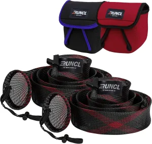 RUNCL Fishing Rod Sleeves & Reel Bags, Spinning/Casting Rod Socks & Spinning/Baitcasting Reel Covers - Protection Solution, Space Saver, Perfect Storage - Fishing Pole Sleeves & Reel Pouch (2 Pack)