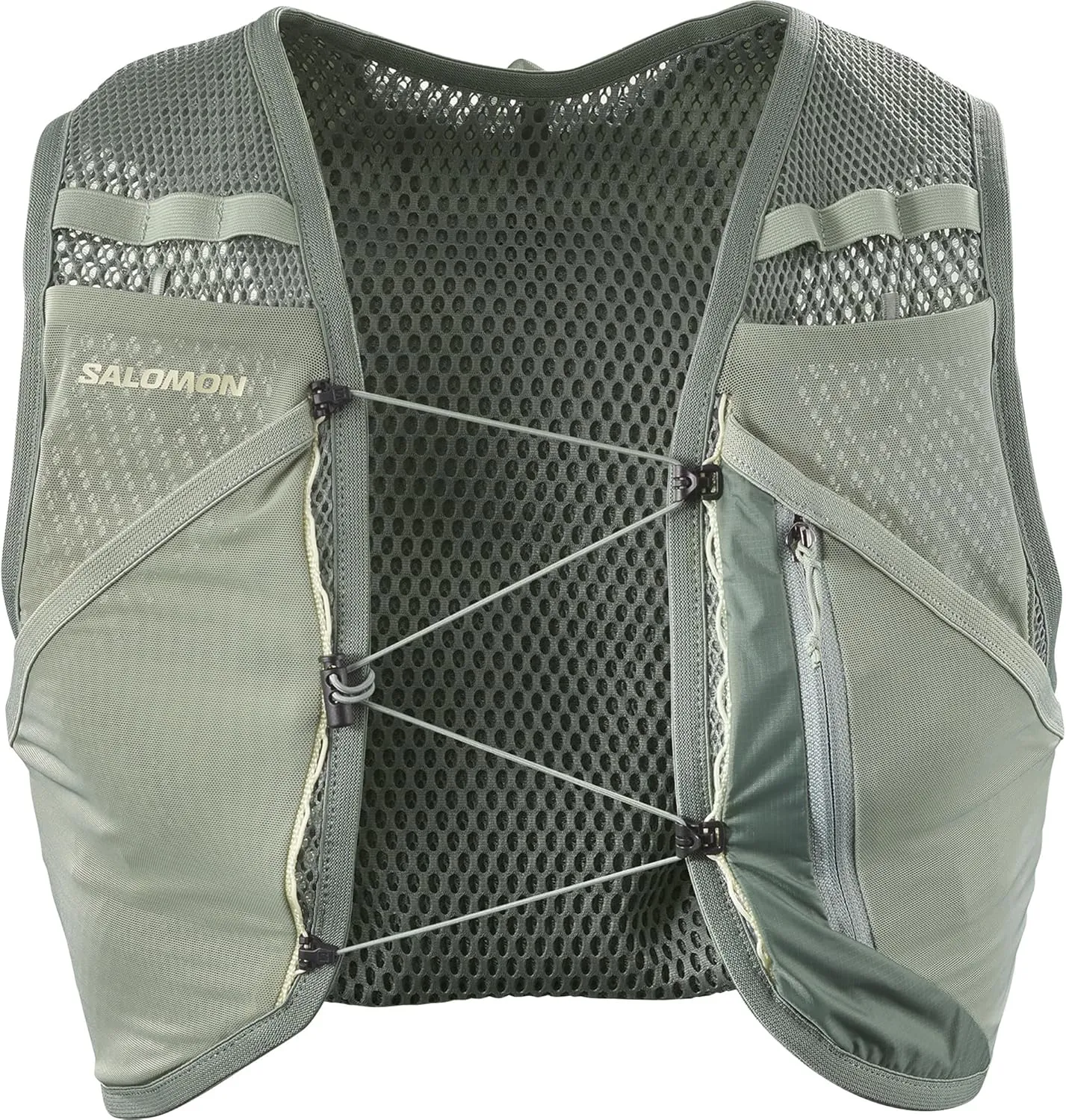 SALOMON Hydration Vest Rucksack Backpack ACT SKIN 4 NO FLASKS (Active Skin 4 No Flask) Unisex Laurel Wreath/Lily Pad/ALOE WASH M, Laurel Wreath / Lily Pad / ALOE WASH, M