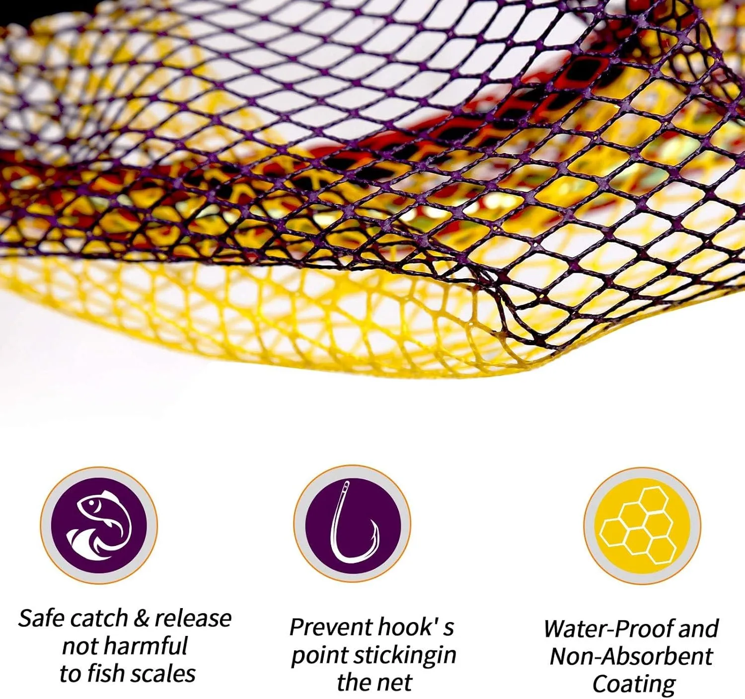 SAN LIKE Floating Fishing Net Collapsible Fishing Nets for Fish Fishing Landing Net with Telescopic Pole Rubber Coated Landing Net for Freshwater Saltwater Foldable Release Salmon Catfish Bass Trout