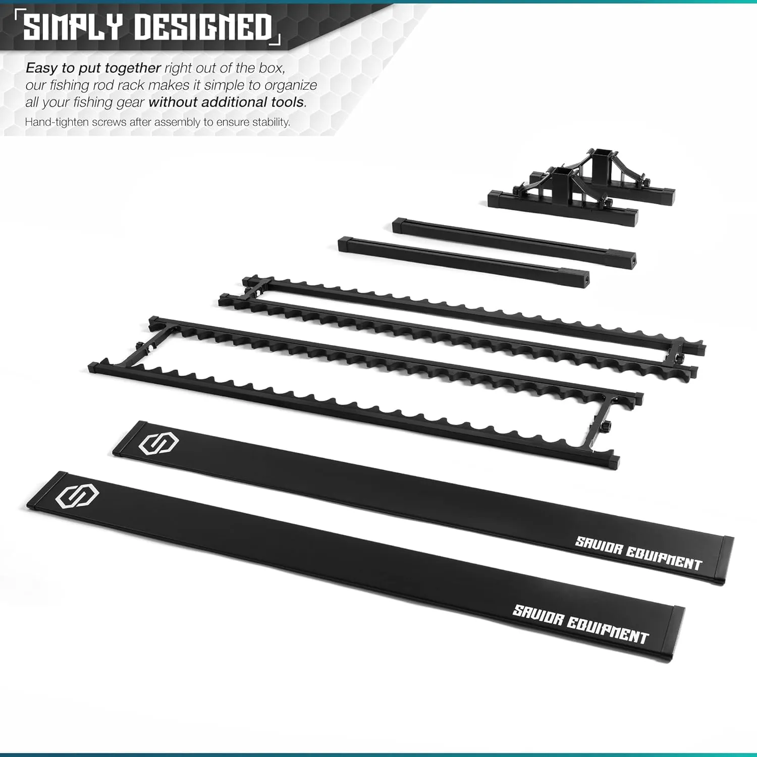 Savior Equipment Fishing Rod Rack Holder Organizer, 24-48 Slots to Hold Fresh Salt Water Spinning Rods & Reel Combo, Lightweight Aluminum Vertical Fish Pole Garage Storage Ground Display Stand