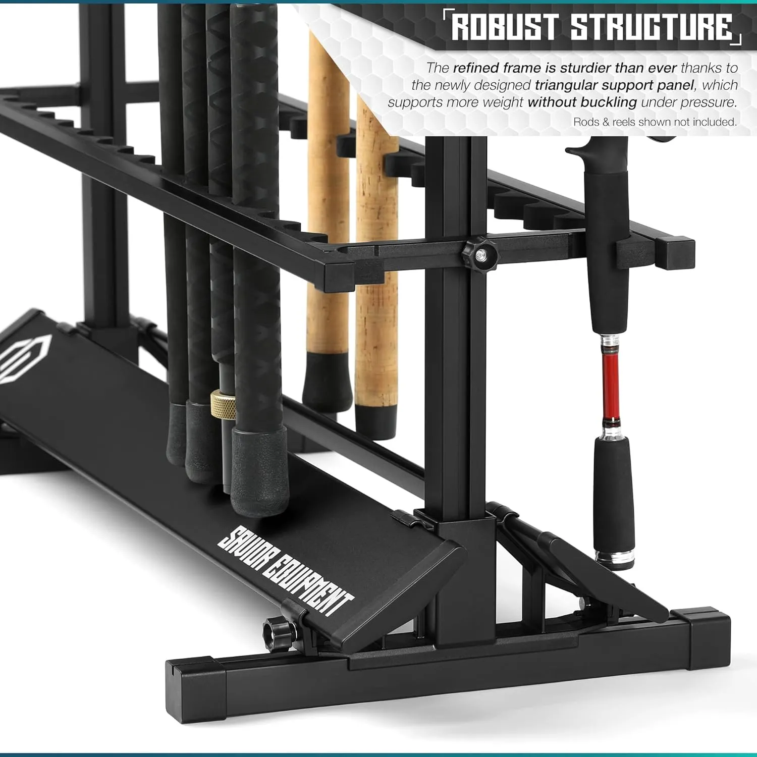 Savior Equipment Fishing Rod Rack Holder Organizer, 24-48 Slots to Hold Fresh Salt Water Spinning Rods & Reel Combo, Lightweight Aluminum Vertical Fish Pole Garage Storage Ground Display Stand