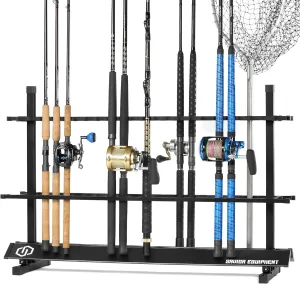 Savior Equipment Fishing Rod Rack Holder Organizer, 24-48 Slots to Hold Fresh Salt Water Spinning Rods & Reel Combo, Lightweight Aluminum Vertical Fish Pole Garage Storage Ground Display Stand